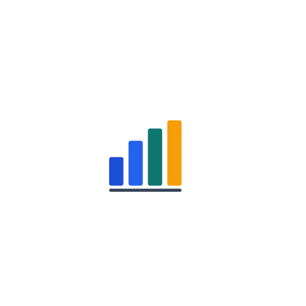 A small four-bar chart sitting in the upper middle of a much larger empty square canvas.